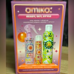 Amika Ready, Set, Style, Prep Volumize + Refresh Set.